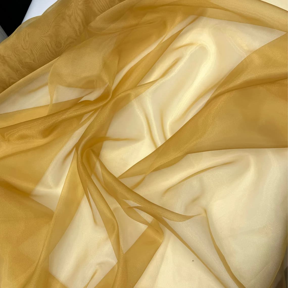 Gold Organza fabric — dyed