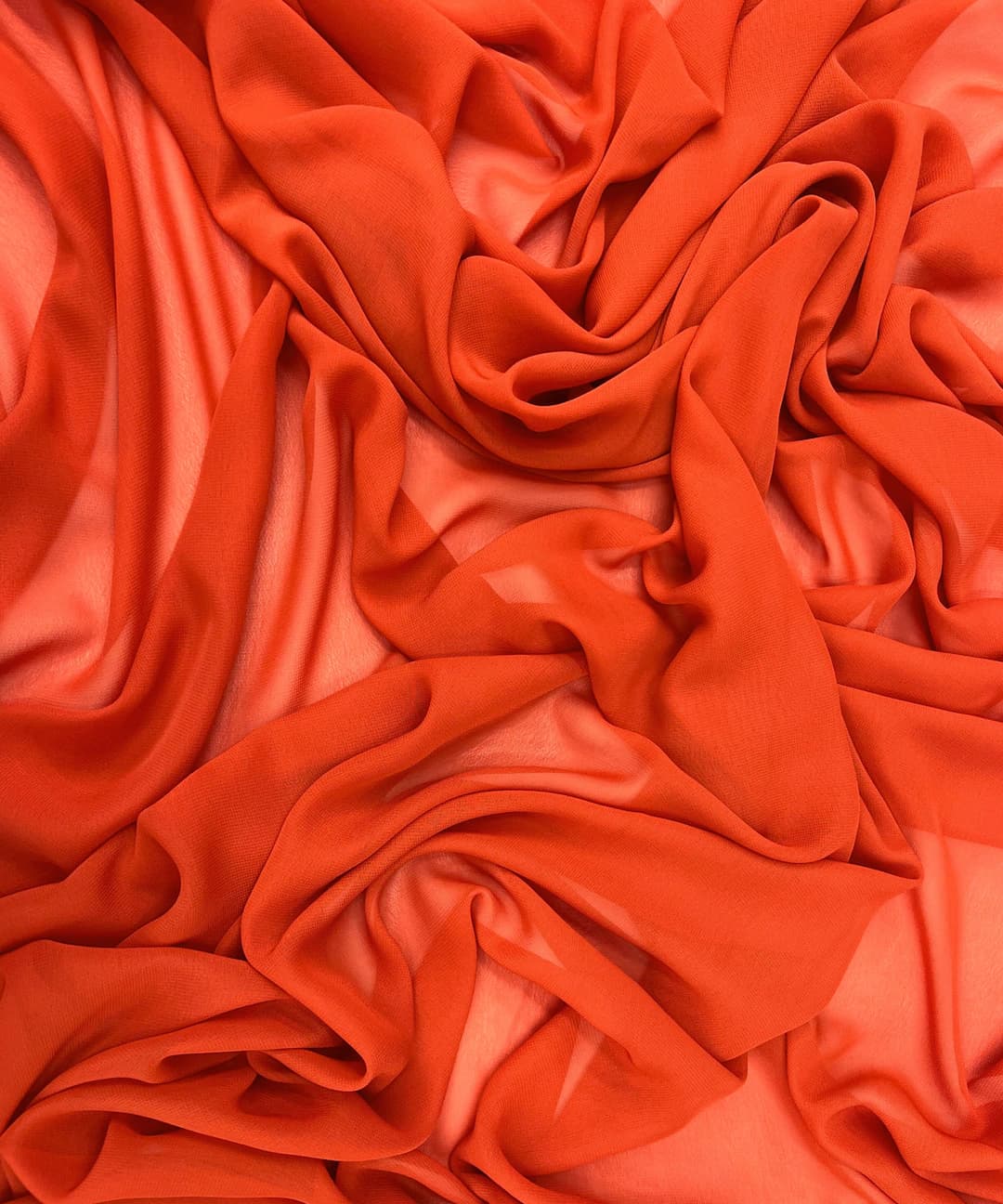 Orange Chiffon fabric, dyed — view 1