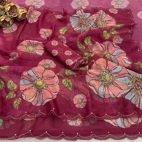 Tabby Organza fabric, dyed — view 1